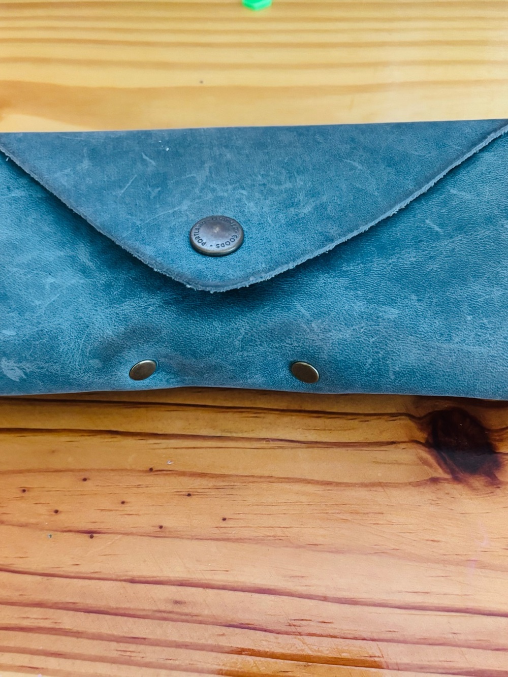 Portland Leather Teal Envelope Sunglasses Case